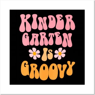 Retro Groovy Kindergarten  Kindergarten Teacher Kids Posters and Art